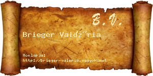 Brieger Valéria névjegykártya