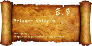 Brieger Valéria névjegykártya